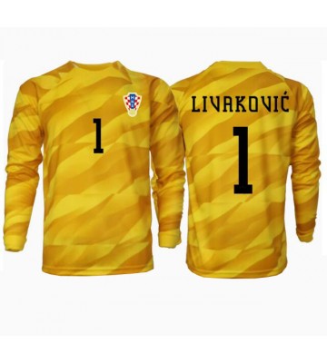 Kroatien Dominik Livakovic #1 Målvakt Hemmatröja EM 2024 Långärmad